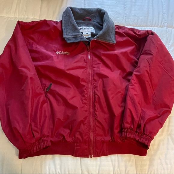 Columbia Full Zip Insulated Winter Men Jacket w fleece lining Sz X-Large in Red - Picture 3 of 15